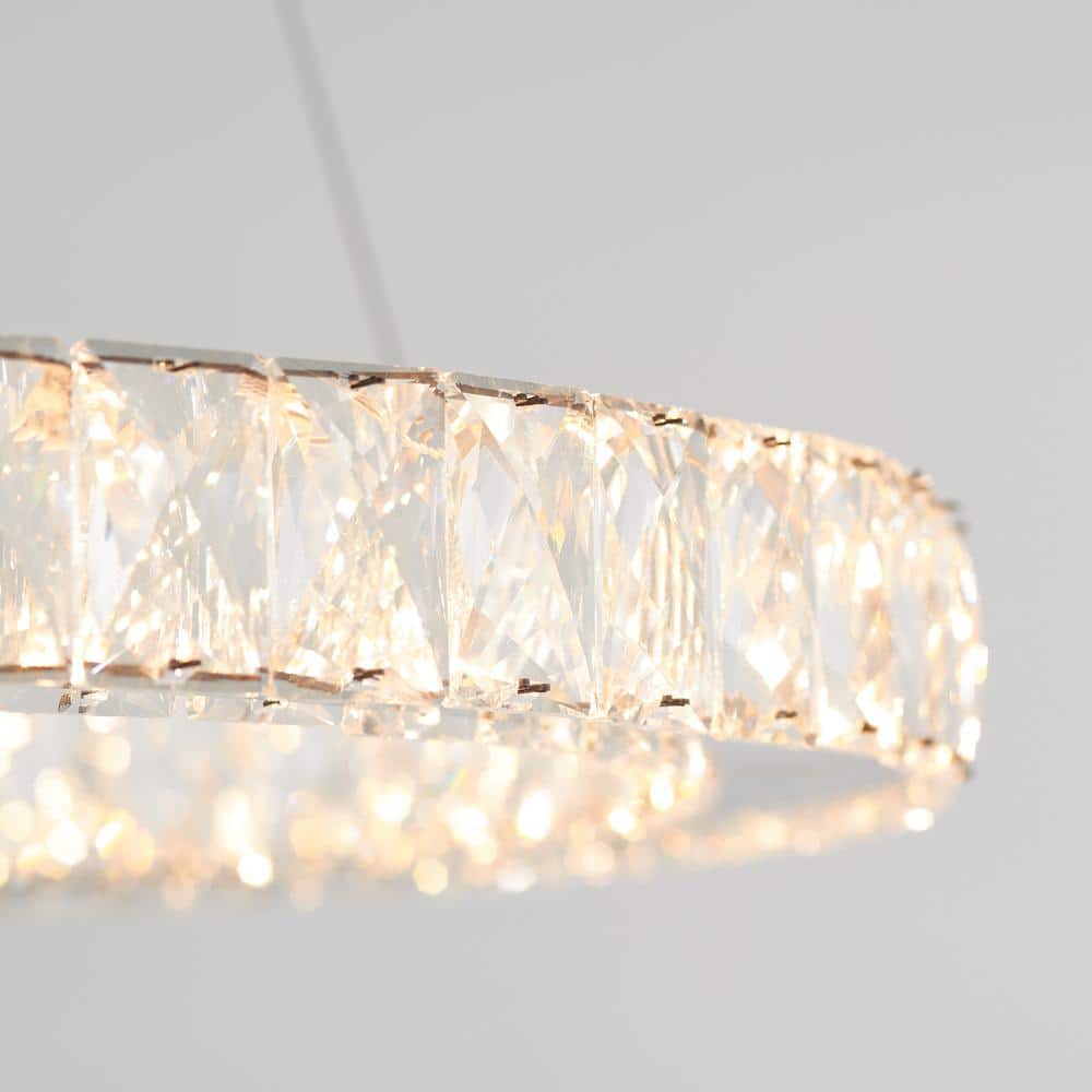 Celebrity 20-Watt Chrome Crystal LED Pendant Light Fixture
