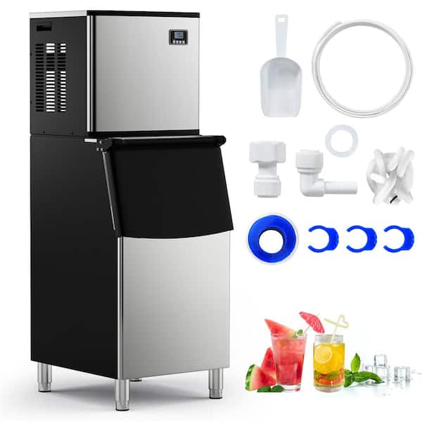 23 in. 353LBS/24H Freestanding Split Commercial Ice Maker Ice Machine w/198 LBS Storage Bin in Black