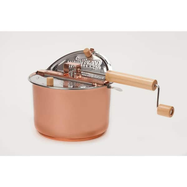 Whirley Pop 6 qt. Copper Plated Stainless Steel Stovetop Popcorn Popper with All-inclusive 5-Pack