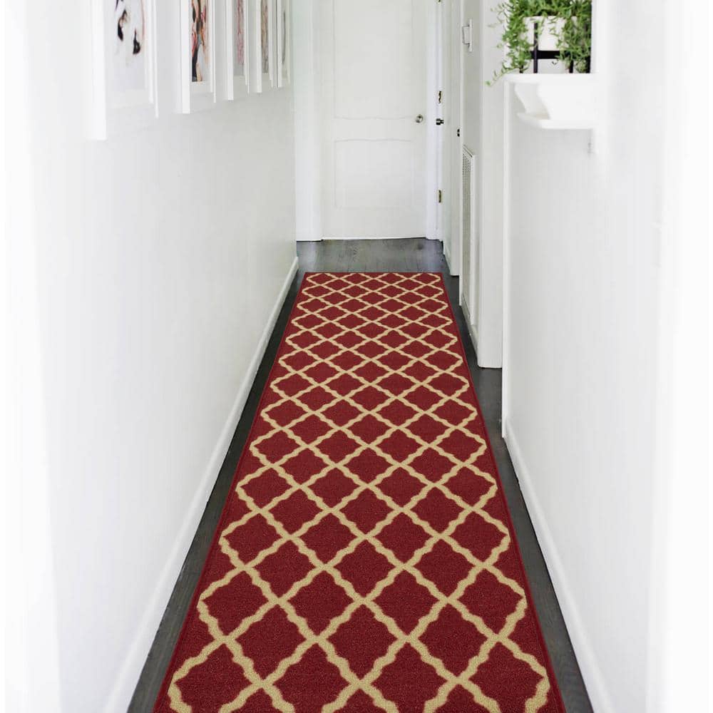 Ottomanson Ottohome Collection Non-Slip Rubberback Trellis Design 2x7 ...