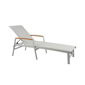 Oxton White Metal Outdoor Patio Chaise Lounge