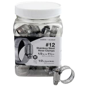 1/2 in. to 1-1/4 in. Stainless Steel Hose Clamp Jar - No. 12 (30-Pack)