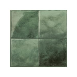 Zellige Taza Green 9 in. x 9 in. Vinyl Peel and Stick Tile (2.22 sq. ft./ 4-Pack)