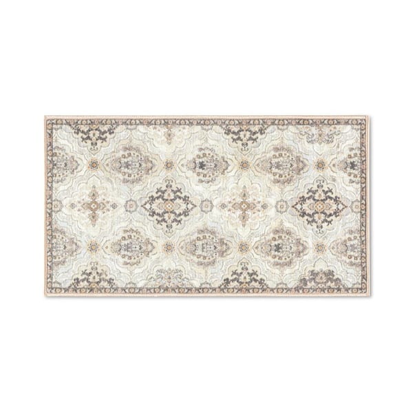 TOWN & COUNTRY LIVING Everyday Avani Cottagecore Medallion Beige 2 ft. x 3 ft. Machine Washable Area Rug