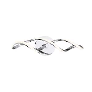 Interlace 28 in. Chrome LED Vanity Light Bar and Wall Sconce, 3000K