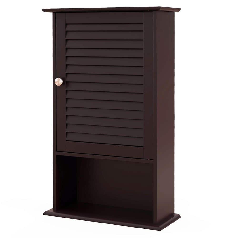 16.5 in. W x 27.5 in. H Rectangular Brown MDF Surface Mount Medicine Cabinet without Mirror, with Open Shelf price history on PriceWatchPro