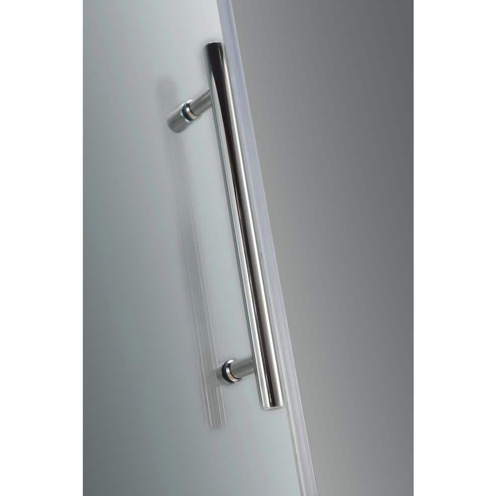 Chrome Frameless Hinged Shower Door with Glass Shelves