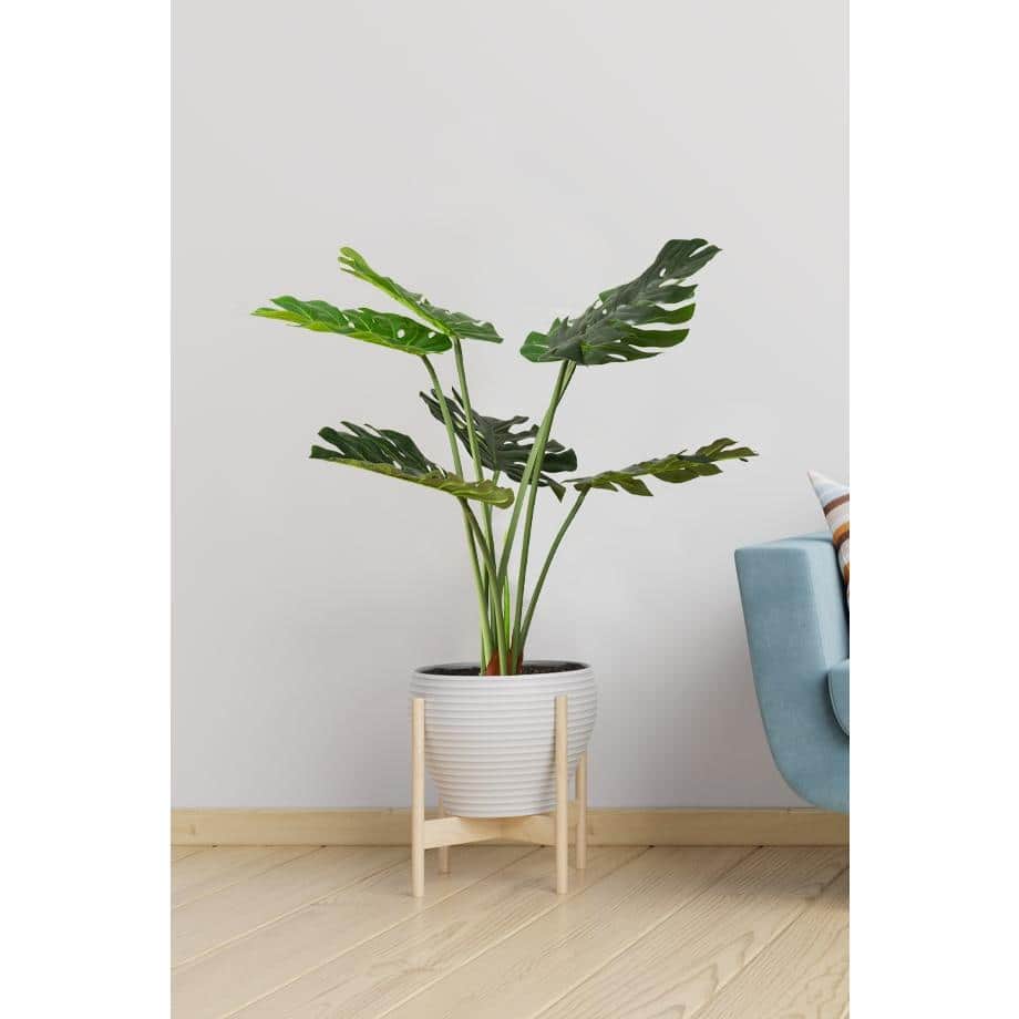 Summer Breeze 36" Faux Monstera in Sleek Black Pot