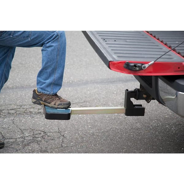 Home - The Easy Hitch Step - Access the RV or bed of the truck with the  tailgate up or down, and leave the step in place.