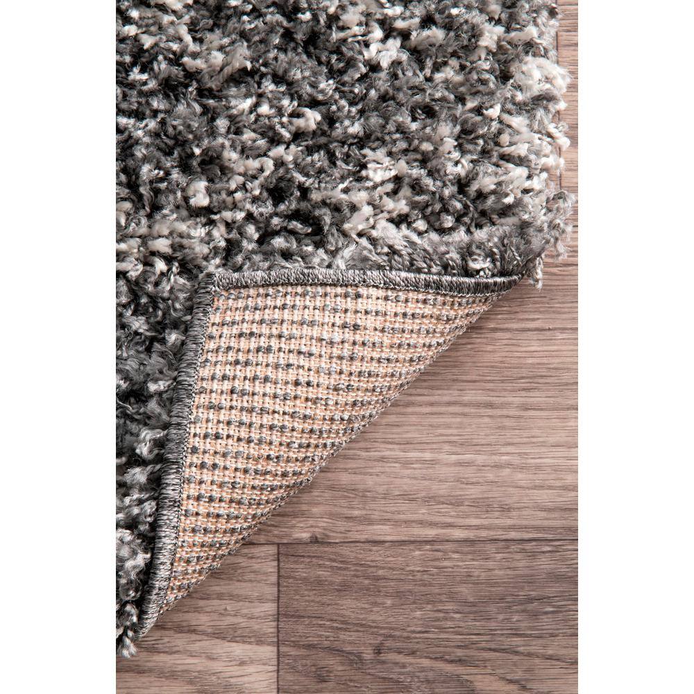 Handmade Gray Synthetic 8' x 10' Easy-Care Shag Rug