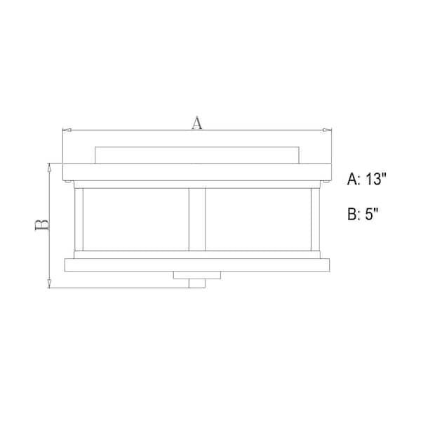 Cumberland Bronze Rustic Round Outdoor Flush Mount 2-Light Ceiling Fixture Clear Glass