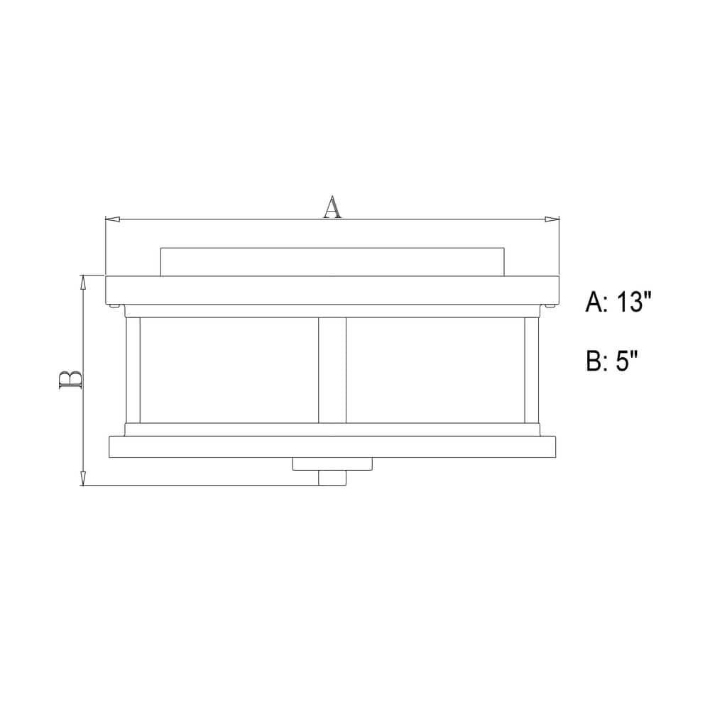 Rust Iron and Glass Outdoor Flush Mount Ceiling Light