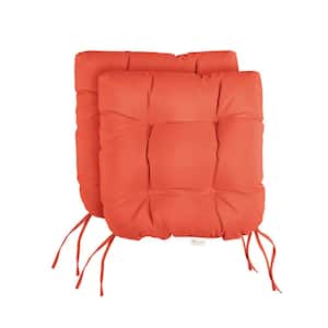 Sunbrella Canvas Melon Tufted Chair Cushion Round U-Shaped Back 19 x 19 x 3 (Set of 2)