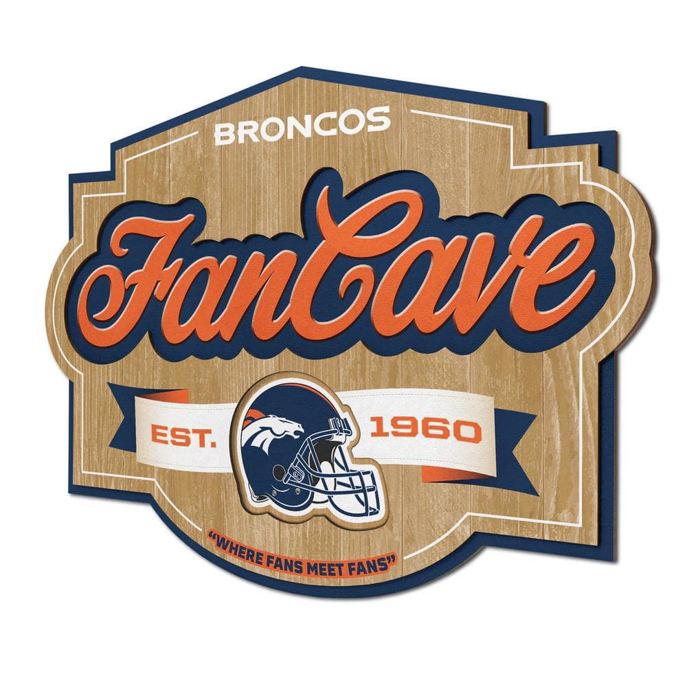 NFL Denver Broncos Distressed Logo Cutout Sign