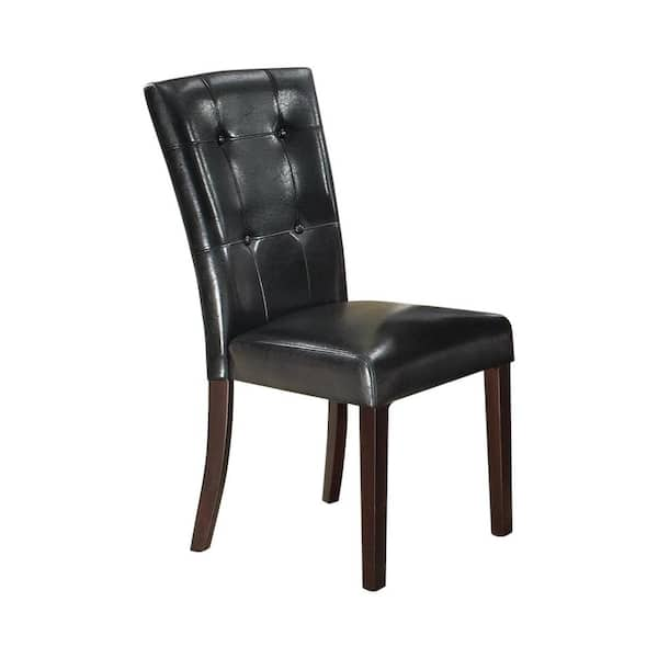 leather button dining chairs