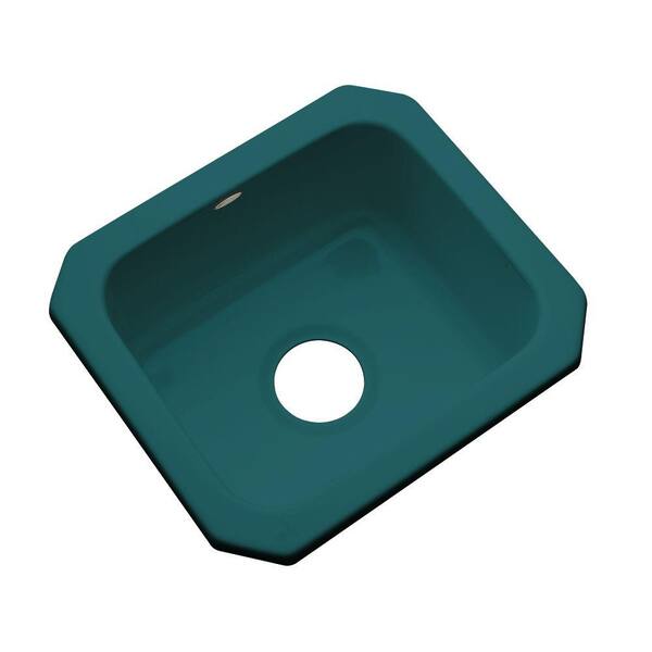 Thermocast Manchester Undermount Acrylic 16 in. 0-Hole Single Bowl Entertainment Sink in Teal