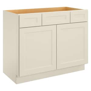 42 in. W x 21 in. D x 34.5 in. H Bath Vanity Cabinet without Top in Shaker Antique White