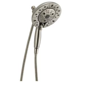 In2ition 5-Spray Patterns 1.75 GPM 6.88 in. Wall Mount Dual Shower Heads in Lumicoat Stainless