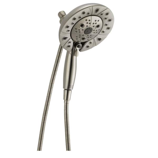 Delta In2ition 5-Spray Patterns 1.75 GPM 6.88 in. Wall Mount Dual Shower Heads in Lumicoat Stainless