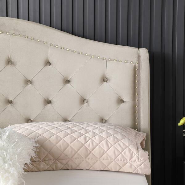 Morden Fort 74 5 In W Beige California King Bed Frame Wood Platform With Headboard No Box Spring Required Easy Assembly 1004 Ck Morden Fort 74 5 In W Beige California, California King Bed Frame No Headboard