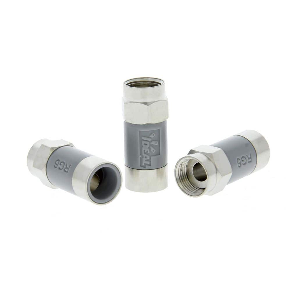 IDEAL RG6 Tool-Less Compression F-Connector (4-Pack) 85-069 - The