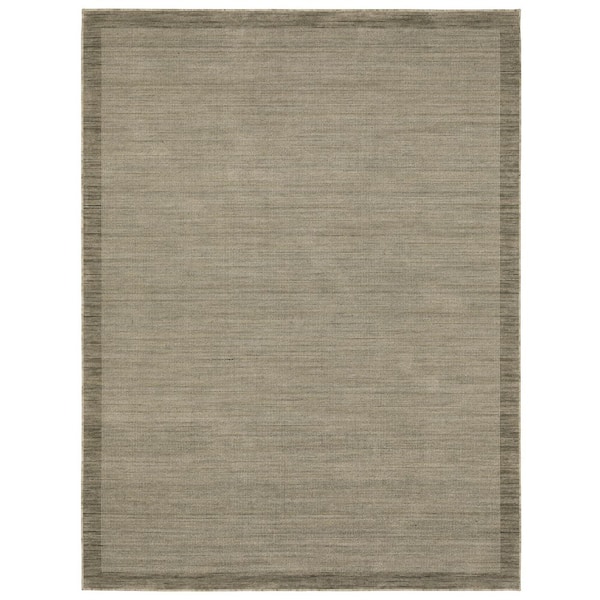 Wells 2 ft. x 10 ft. Tan/Grey Border Area Rug