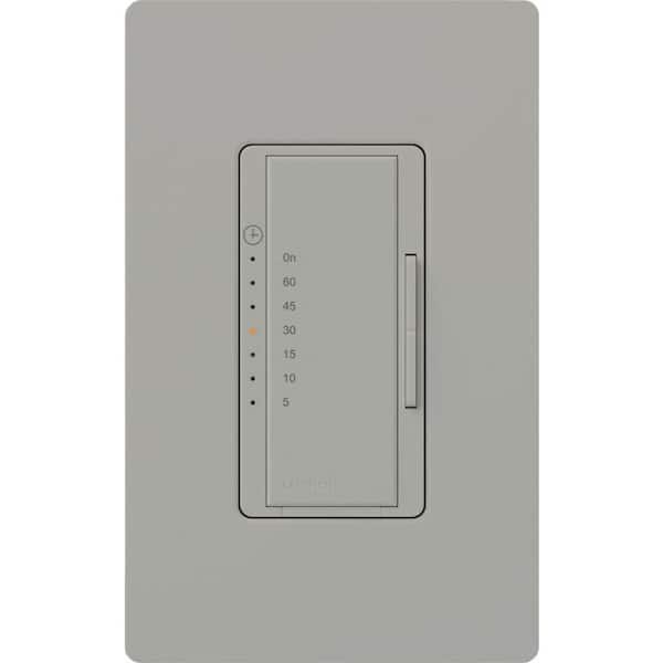 Lutron Maestro Countdown Timer Switch for Fans and Lights, 3A Fan/150W LED, Single-Pole/Multi-Location, Gray (MA-T51MN-GR)