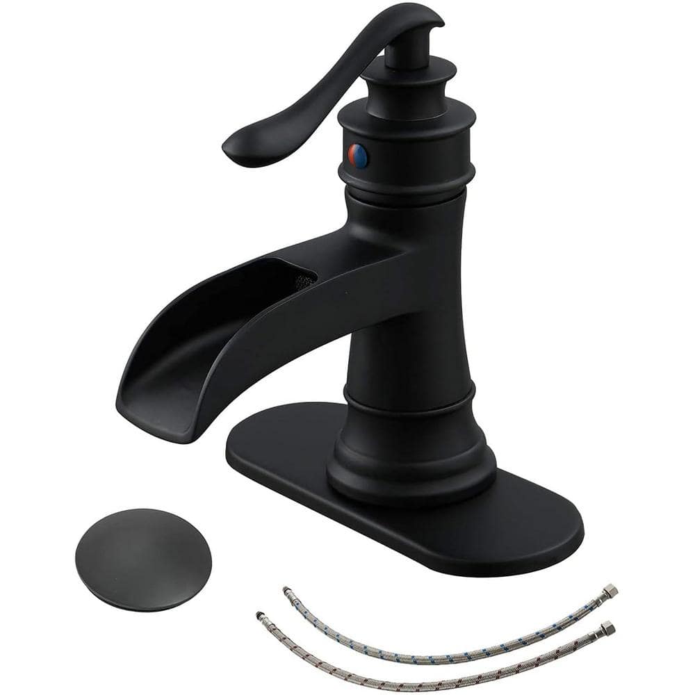 Dyiom Bath Accessory Set Waterfall Bathroom Faucet Matte Black Bathroom