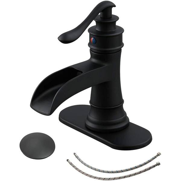 Dyiom Bath Accessory Set Waterfall Bathroom Faucet Matte Black Bathroom