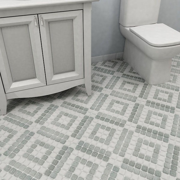Crystalline Market Square Grey 11-3/4 in. x 11-3/4 in. Porcelain Mosaic Tile (9.8 sq. ft./Case)