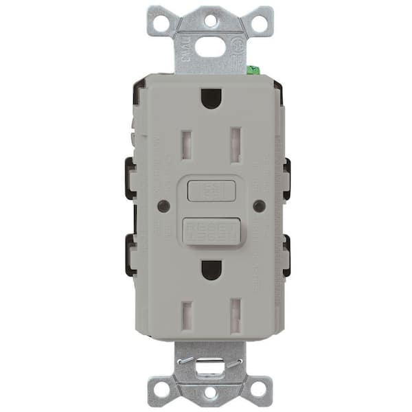 Lutron Claro 15-Amp Tamper Resistant Duplex Receptacle, Gray (CAR-15-GFST-GR)