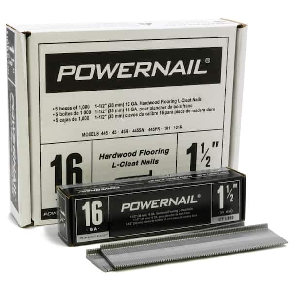 POWERNAIL 1-1/2 in. 16-Gauge Powercleats Hardwood Flooring Nails 5000 per Box
