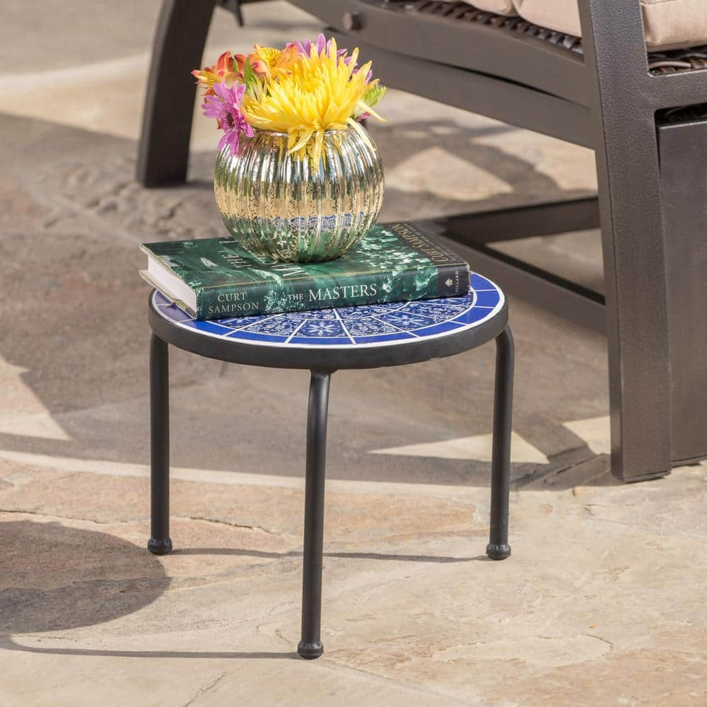 Noble House Caiden Round Metal Outdoor Patio Plant Stand 15306 - The ...