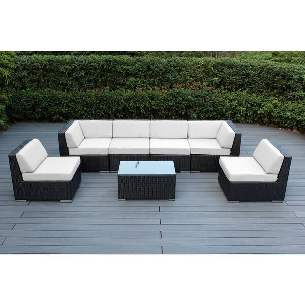 Have A Question About Ohana Depot Black 7 Piece Wicker Patio Seating Set With Sunbrella Natural Cushions Pg 2 The Home - Home Depot Patio Couch Cushions Have A Question About Ohana Depot Black 7 Piece Wicker Patio Seating Set With Sunbrella Natural Cushions Pg 2 The Home - Home Depot Patio Couch Cushions