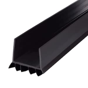 36 in. Black Vinyl U-Shape Cinch Slide-On Under Door Seal