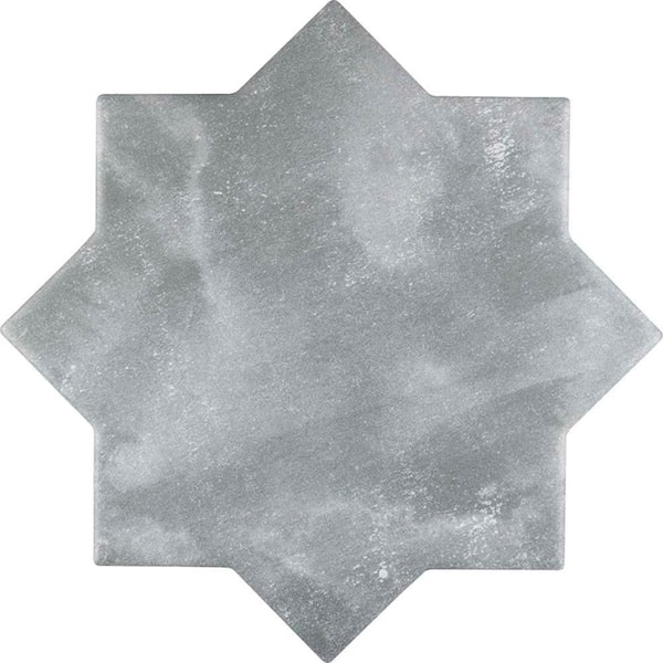 Apollo Tile Siena Grey 5.35 in. x 5.35 in. Matte Ceramic Star-Shaped Wall and Floor Tile Sample (0.2 Sq. ft./case) (1-pack)