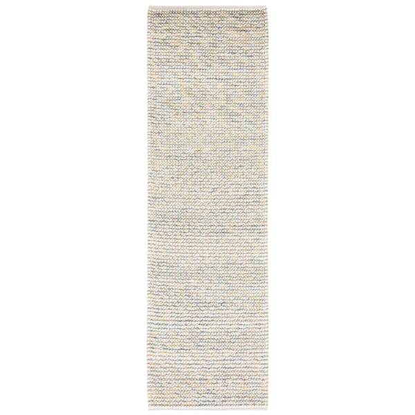 Vermont 2 ft. x 8 ft. Dark Gold/Blue Knitted Runner Rug