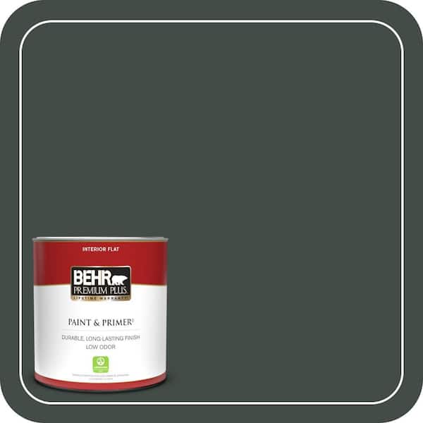 BEHR PREMIUM PLUS 1 qt. Home Decorators Collection #HDC-CL-21 Sporting Green Flat Low Odor Interior Paint & Primer