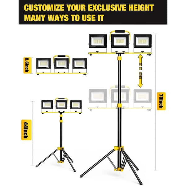 110V Daylight White LED Flood Light Fixture, Super Bright 21000 Lumen Hardwired Outdoor Waterproof Work Light