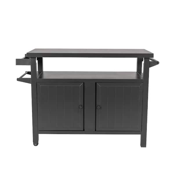 RTS Home Accents Aluminum 51.6 in. x 20.3 in. x 35.5 in. Outdoor Kitchen Trolly