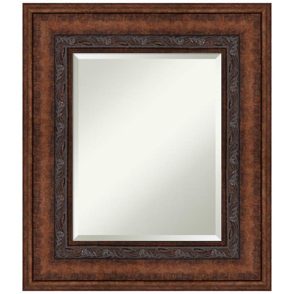 Amanti Art Decorative Bronze 25.5 in. W x 29.5 in. H Framed Beveled Wall Mirror in Bronze