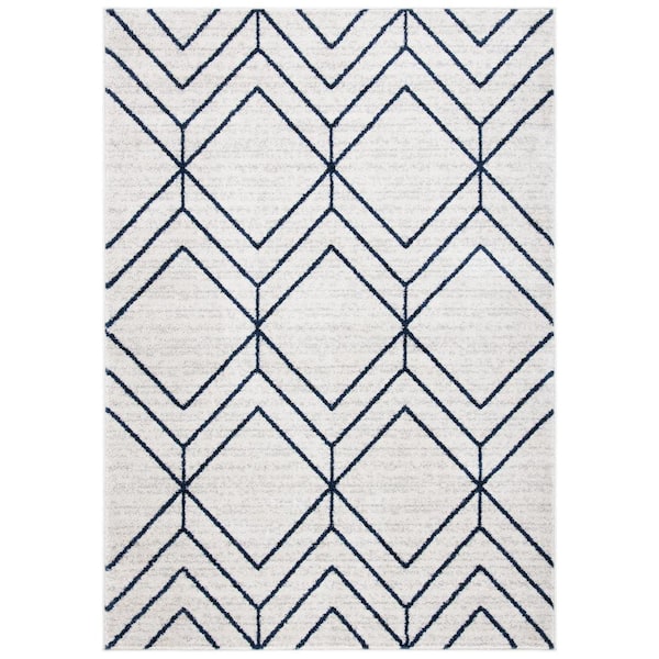 SAFAVIEH Adirondack Light Gray/Navy 6 ft. x 9 ft. Diamond Area Rug
