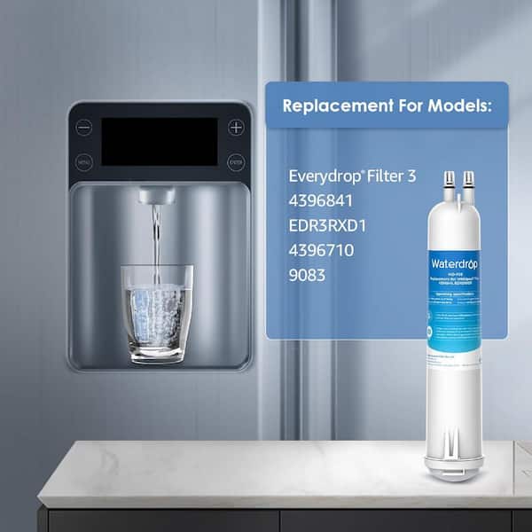 EDR3RXD1 Refrigerator Water Filter Replacement for Everydrop Filter 3,4396841, Kenmore 46-9083, 46-9030, 4-Filters