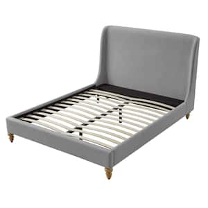 Manhattan Comfort Heather 43.5 in. W Taupe with Gold Legs Velvet Hardwood  Frame Twin Platform Bed BD003-TW-TP - The Home Depot