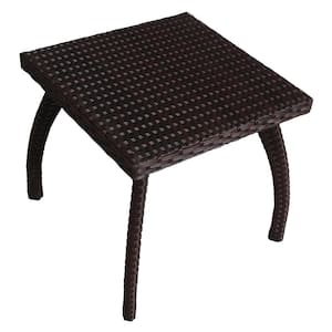 Honolulu Brown Square Plastic Outdoor Accent Table