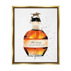 Whiskey is My Spirit Animal Quote Liquor by Mercedes Lopez Charro Floater Frame Food Wall Art Print 17 in. x 21 in.  .