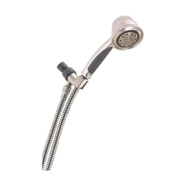 Delta 5-Spray 3.8 in. Single Wall Mount Handheld Shower Head in Satin Nickel