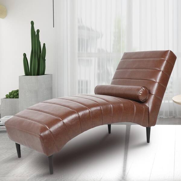 dark brown chaise lounge