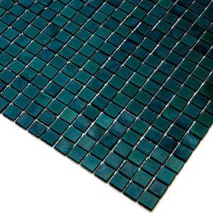 Skosh Glossy Dark Green 11.6 in. x 11.6 in. Glass Mosaic Wall and Floor Tile (18.69 sq. ft./case) (20-pack)