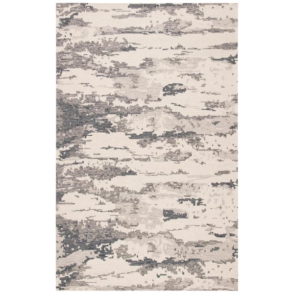 SAFAVIEH Abstract Charcoal/Ivory Doormat 2 ft. x 3 ft. Abstract Sky Area Rug